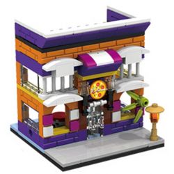 PanlosBrick 657009 Panlos Brick 657009 non  CỬA HÀNG BÁNH PIZZA bộ đồ chơi xếp lắp ráp ghép mô hình Mini Modular STREETSCAPE Đường Phố Thu Nhỏ 145 khối