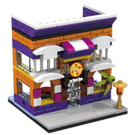 PanlosBrick 657009 Panlos Brick 657009 non  CỬA HÀNG BÁNH PIZZA bộ đồ chơi xếp lắp ráp ghép mô hình Mini Modular STREETSCAPE Đường Phố Thu Nhỏ 145 khối