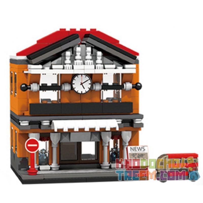 PanlosBrick 657013 Panlos Brick 657013 non  NHÀ GA bộ đồ chơi xếp lắp ráp ghép mô hình Mini Modular STREETSCAPE Đường Phố Thu Nhỏ 310 khối
