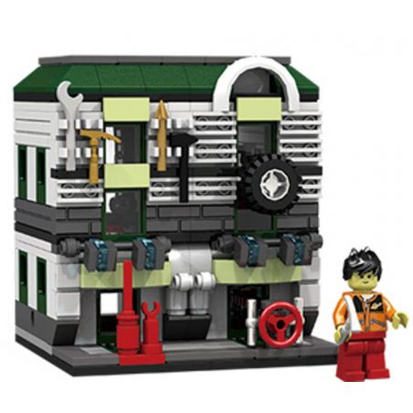 PanlosBrick 657014 Panlos Brick 657014 non  GARA Ô TÔ bộ đồ chơi xếp lắp ráp ghép mô hình Mini Modular STREETSCAPE Đường Phố Thu Nhỏ 310 khối