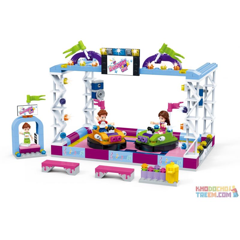 GUDI 9611 non  TRÒ CHƠI XE ĐIỆN bộ đồ chơi xếp lắp ráp ghép mô hình Modern Girls MODERN GIRLS BUMPER CAR Những Cô Gái Hiện Đại 312 khối