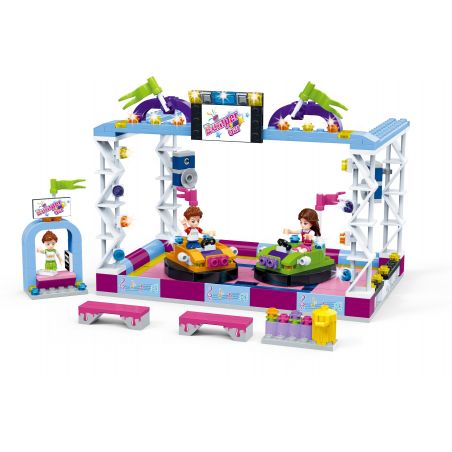 GUDI 9611 non  TRÒ CHƠI XE ĐIỆN bộ đồ chơi xếp lắp ráp ghép mô hình Modern Girls MODERN GIRLS BUMPER CAR Những Cô Gái Hiện Đại 312 khối