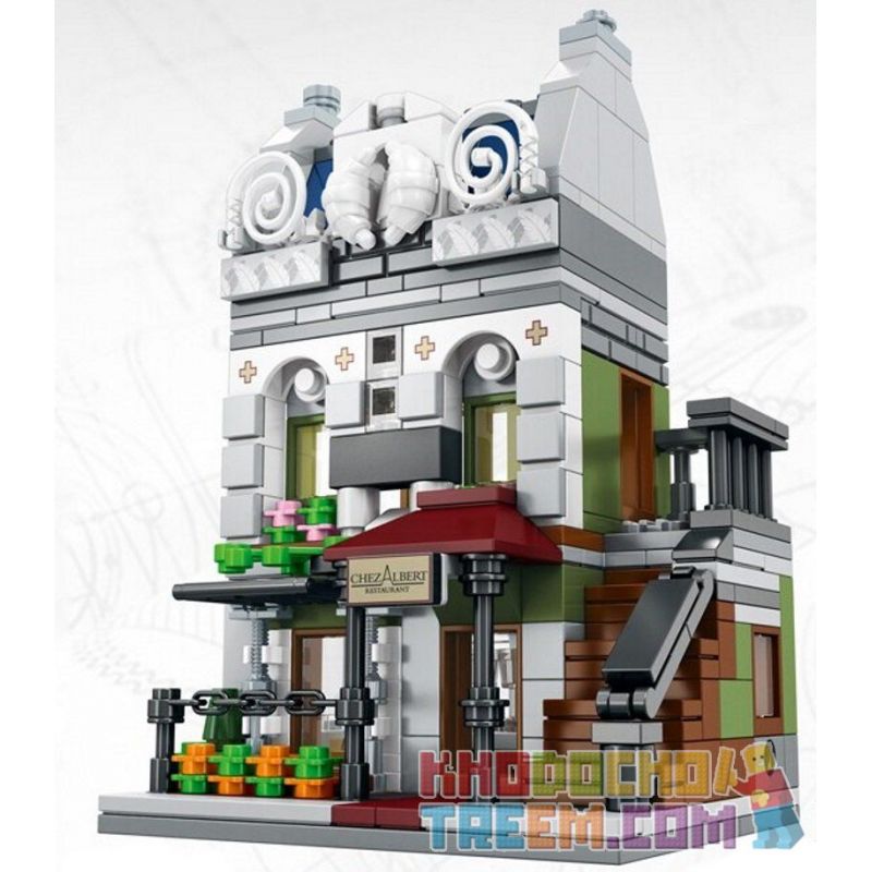 SEMBO WEKKI VIGGI SD6300 6300 non  NHÀ HÀNG PARIS bộ đồ chơi xếp lắp ráp ghép mô hình Mini Modular SEMBO BLOCK Đường Phố Thu Nhỏ 343 khối