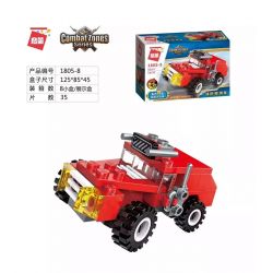 Enlighten 1805 Qman 1805 non  XE CỨU HỎA CỠ LỚN ĐƯỢC KẾT HỢP BỞI MÁY BAY TRỰC THĂNG THUYỀN CA NÔ bộ đồ chơi xếp lắp ráp ghép mô hình Fire Rescure COMBAT ZONES 313 khối