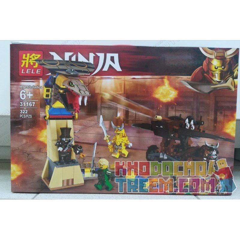 LELE 31167 non  RẮN VÀNG KHỔNG LỒ bộ đồ chơi xếp lắp ráp ghép mô hình The  Ninjago Movie NINJA MASTERS OF SPINJITZ Ninja Lốc Xoáy 322 khối
