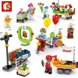 SEMBO 601050 non  CƯ DÂN THÀNH PHỐ 8 bộ đồ chơi xếp lắp ráp ghép mô hình City 325 khối