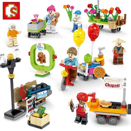 SEMBO 601050 non  CƯ DÂN THÀNH PHỐ 8 bộ đồ chơi xếp lắp ráp ghép mô hình City 325 khối