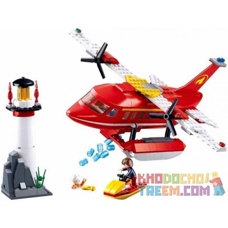 SLUBAN M38-B0629 B0629 0629 M38B0629 38-B0629 non  MÁY BAY PHẢN LỰC NƯỚC bộ đồ chơi xếp lắp ráp ghép mô hình Fire Rescure ARIAL FIREFIGHTING PLANE Cứu Hỏa 348 khối