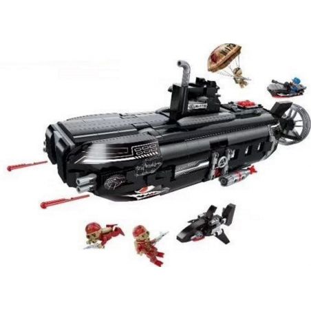 Enlighten 1730 Qman 1730 non  ĐỘT NHẬP CĂN CỨ TÀU NGẦM bộ đồ chơi xếp lắp ráp ghép mô hình Military Army COMBAT ZONES Quân Sự Bộ Đội 1196 khối