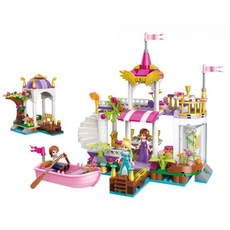 Enlighten 2607 Qman 2607 non  GIẤC MƠ CÔNG CHÚA VỀ BỮA TIỆC BÊN VƯỜN HỒ WONDERLAND bộ đồ chơi xếp lắp ráp ghép mô hình Prinecess Leah PRINECESS LEAH LAKESIDE PARTY Công Chúa Leah 358 khối