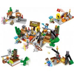 SHENG YUAN SY 1048A 1048B 1048C 1048D non  MINIFIGURES 4 KIỂU bộ đồ chơi xếp lắp ráp ghép mô hình Minecraft MY WORLD Game Xây Dựng 312 khối