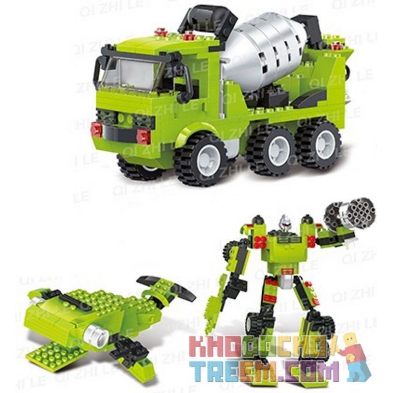 QIZHILE 3007 Xếp hình kiểu  CREATOR 3 IN 1 Concrete Mixer, Robot Máy Trộn Bê Tông, Robot 306 khối