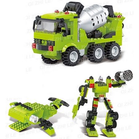 QIZHILE 3007 Xếp hình kiểu  CREATOR 3 IN 1 Concrete Mixer, Robot Máy Trộn Bê Tông, Robot 306 khối