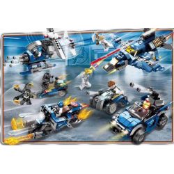 SHENG YUAN SY SY1324A 1324A SY1324B 1324B SY1324C 1324C SY1324D 1324D non  PHƯƠNG TIỆN MÔ TÔ 4 BÁNH TRỰC THĂNG CỦA SIÊU ANH HÙNG bộ đồ chơi xếp lắp ráp ghép mô hình Marvel Super Heroes HEROES ASSEMBLE Siêu Anh Hùng Marvel 717 khối