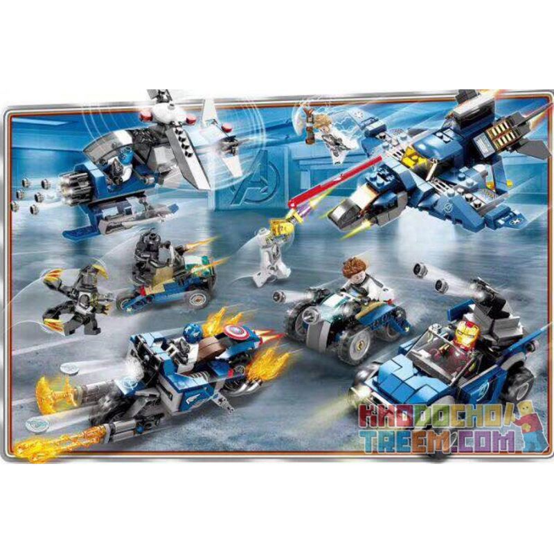 SHENG YUAN SY SY1324A 1324A SY1324B 1324B SY1324C 1324C SY1324D 1324D non  PHƯƠNG TIỆN MÔ TÔ 4 BÁNH TRỰC THĂNG CỦA SIÊU ANH HÙNG bộ đồ chơi xếp lắp ráp ghép mô hình Marvel Super Heroes HEROES ASSEMBLE Siêu Anh Hùng Marvel 717 khối