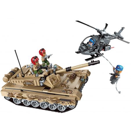 Enlighten 1729 Qman 1729 non  XE TĂNG HẠNG NẶNG bộ đồ chơi xếp lắp ráp ghép mô hình Military Army COMBAT ZONES Quân Sự Bộ Đội 712 khối