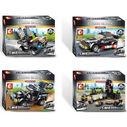 SEMBO 102205 102206 102207 102208 non  TỔ HỢP RADAR XE GIA SÚC HẠNG NẶNG CỦA MỸ 4 bộ đồ chơi xếp lắp ráp ghép mô hình Swat Special Force Đặc Nhiệm 689 khối