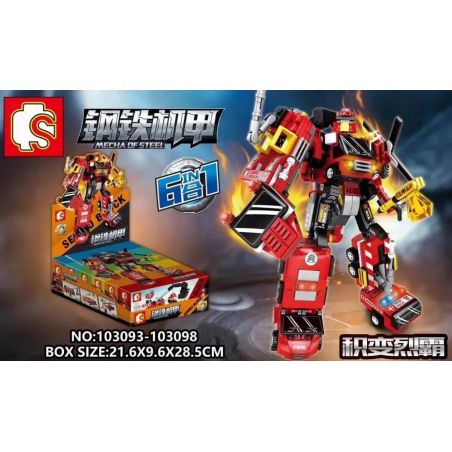 SEMBO 103093 103094 103095 103096 103097 103098 non  JICHANG LIEBA 6 KẾT HỢP bộ đồ chơi xếp lắp ráp ghép mô hình Transformers MECHA OF STEEL Robot Đại Chiến Người Máy Biến Hình 649 khối