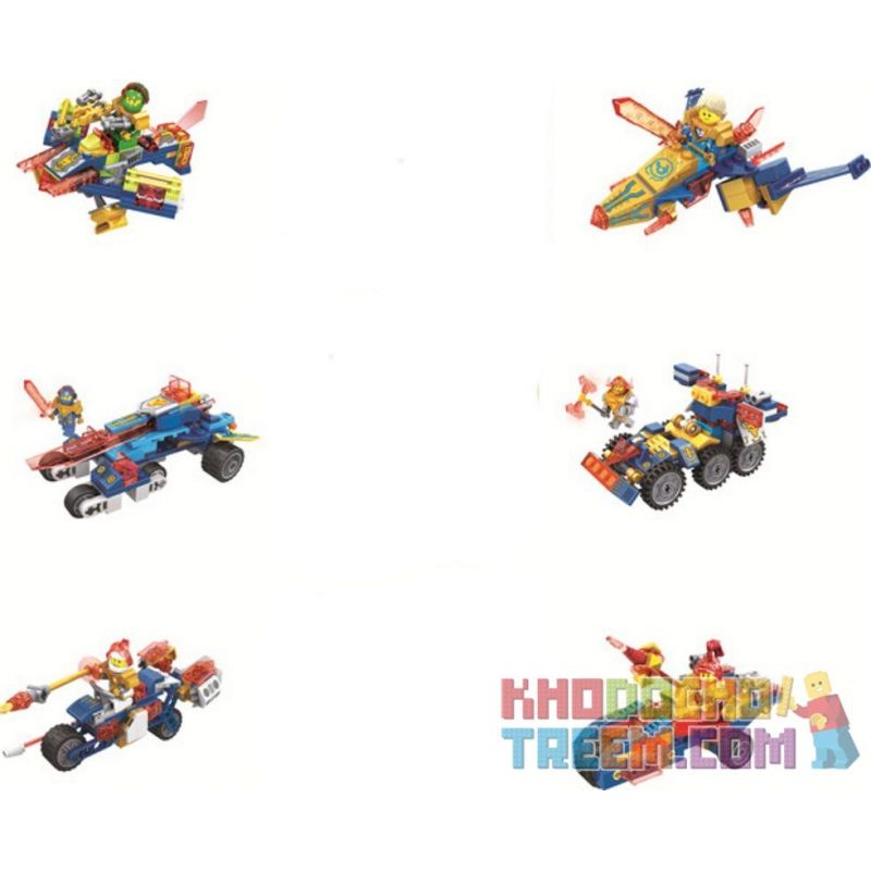 Bela 20033F 20033A 20033B 20033C 20033D 20033E Lari 20033F 20033A 20033B 20033C 20033D 20033E non  6 XE bộ đồ chơi xếp lắp ráp ghép mô hình Nexo Knights WAKE KNIGHTS Hiệp Sỹ Nexo 595 khối