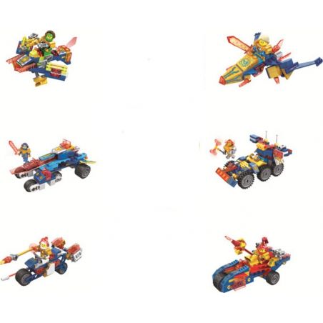 Bela 20033F 20033A 20033B 20033C 20033D 20033E Lari 20033F 20033A 20033B 20033C 20033D 20033E non  6 XE bộ đồ chơi xếp lắp ráp ghép mô hình Nexo Knights WAKE KNIGHTS Hiệp Sỹ Nexo 595 khối