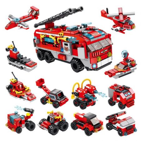 PanlosBrick 633016 Panlos Brick 633016 non  ĐỘI CỨU HỎA THÀNH PHỐ 12 TRONG bộ đồ chơi xếp lắp ráp ghép mô hình City CITY FIRE BRIGADE 561 khối