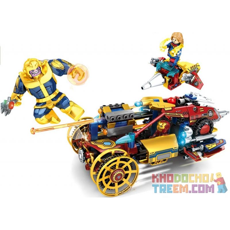 SHENG YUAN SY 7014 non  XE CHIẾN ĐẤU CỦA IRON MAN THANOS bộ đồ chơi xếp lắp ráp ghép mô hình Marvel Super Heroes Siêu Anh Hùng Marvel 431 khối