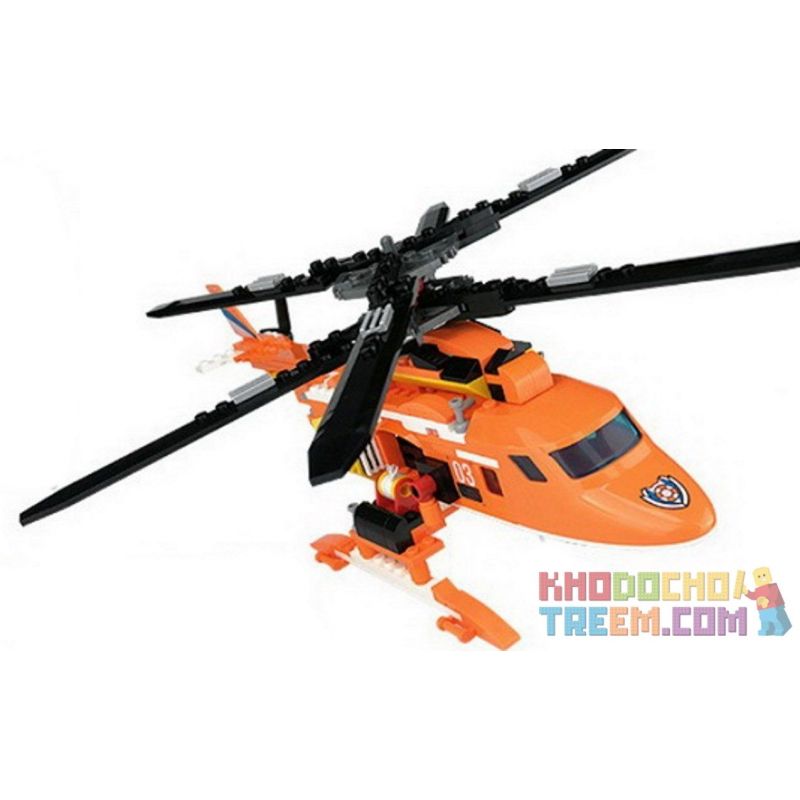 Kazi KY80524 80524 non  MÁY BAY TRỰC THĂNG CỨU HỘ TRÊN KHÔNG SÁU CÁNH QUẠT HAI LỚP 1 ĐẾN 2 bộ đồ chơi xếp lắp ráp ghép mô hình Fire Rescure FIRE RESCUE Cứu Hỏa 395 khối