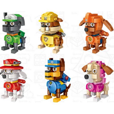 LELE 39089 non  CHÓ ĐỘI WANG 6 LOẠI bộ đồ chơi xếp lắp ráp ghép mô hình Animals DOGS PATROL Động Vật 383 khối