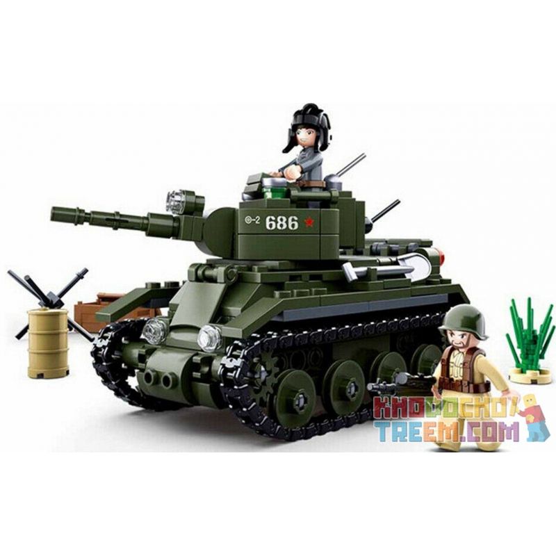 SLUBAN M38-B0686 B0686 0686 M38B0686 38-B0686 non  XE TĂNG BT-7 bộ đồ chơi xếp lắp ráp ghép mô hình World War Ii BT-7 CAVALRY TANK Chiến Tranh Thế Giới Thứ 2 347 khối