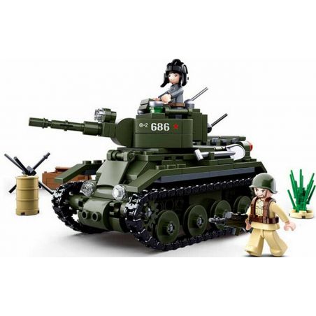 SLUBAN M38-B0686 B0686 0686 M38B0686 38-B0686 non  XE TĂNG BT-7 bộ đồ chơi xếp lắp ráp ghép mô hình World War Ii BT-7 CAVALRY TANK Chiến Tranh Thế Giới Thứ 2 347 khối