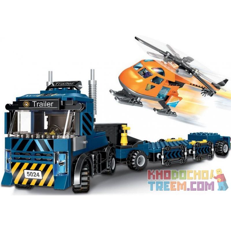 Winner 5024 non  TRAILER TRAILER TRỰC THĂNG bộ đồ chơi xếp lắp ráp ghép mô hình Rock City Thành Phố Đá 320 khối