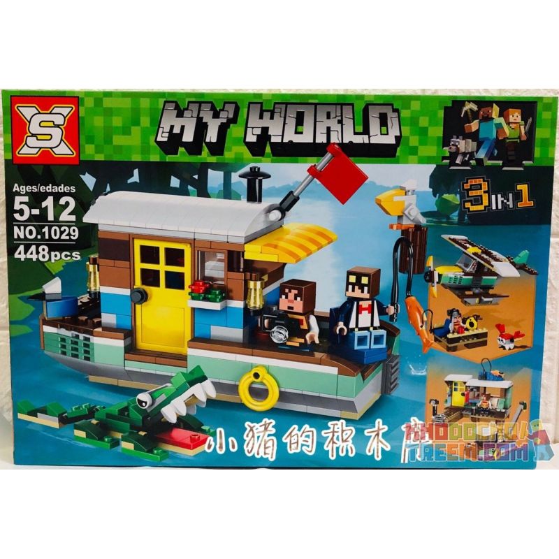 NOT  RIVERSIDE HOUSEBOAT 31093 JISI 3142 SX 1029 XINH 5507 xếp lắp ráp ghép mô hình 3 TRONG 1 NHÀ THUYỀN VEN SÔNG Creator Sáng Tạo 396 khối