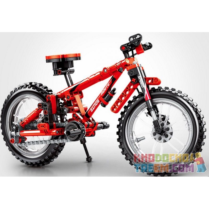 SEMBO 703302 non  XE ĐẠP LEO NÚI MÀU ĐỎ bộ đồ chơi xếp lắp ráp ghép mô hình  Kỹ Thuật Công Nghệ Cao Mô Hình Phương Tiện 306 khối