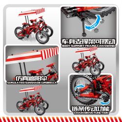 SEMBO 703302 non  XE ĐẠP LEO NÚI MÀU ĐỎ bộ đồ chơi xếp lắp ráp ghép mô hình  Kỹ Thuật Công Nghệ Cao Mô Hình Phương Tiện 306 khối