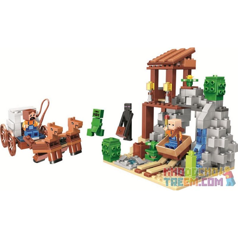 Bela 11137 Lari 11137 non  CẢNH bộ đồ chơi xếp lắp ráp ghép mô hình Minecraft MY WORLD Game Xây Dựng 303 khối