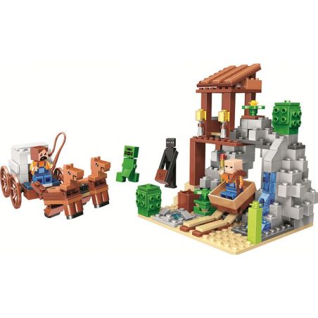 Bela 11137 Lari 11137 non  CẢNH bộ đồ chơi xếp lắp ráp ghép mô hình Minecraft MY WORLD Game Xây Dựng 303 khối