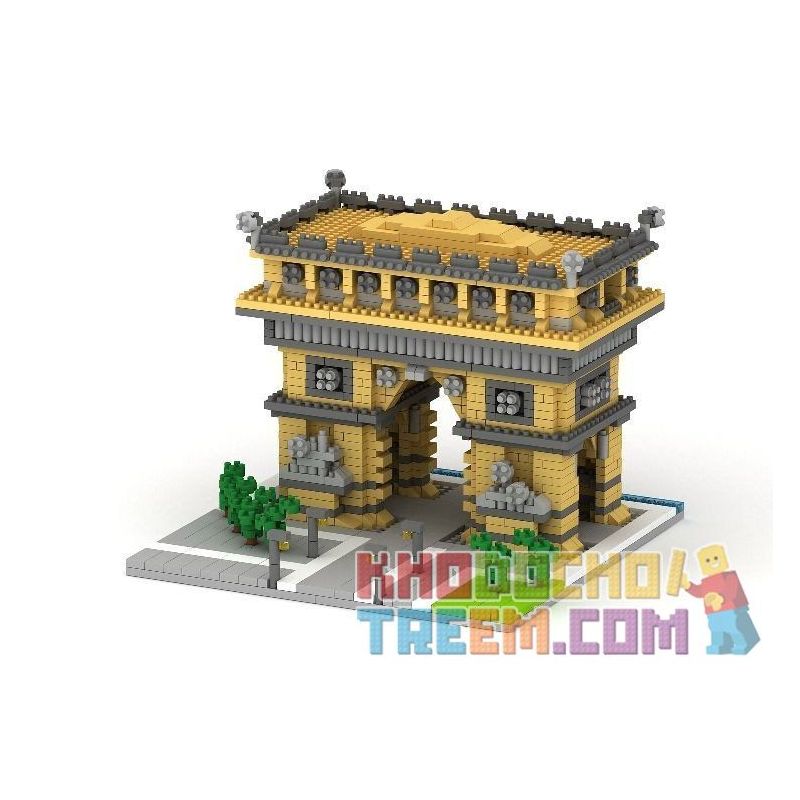 YZ DIAMOND 055 Xếp hình kiểu Nanoblock ARCHITECTURE Triumphal Arch Paris Khải Hoàn Môn Pari 1626 khối
