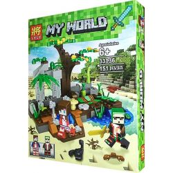 LELE 33136-1 33136-2 33136 non  PHIÊN BẢN KẾT HỢP RỪNG RẬM MONKEY PARADISE CẢNH NHỎ 2 LOẠI TRONG 1 bộ đồ chơi xếp lắp ráp ghép mô hình Minecraft MY WORLD Game Xây Dựng 301 khối