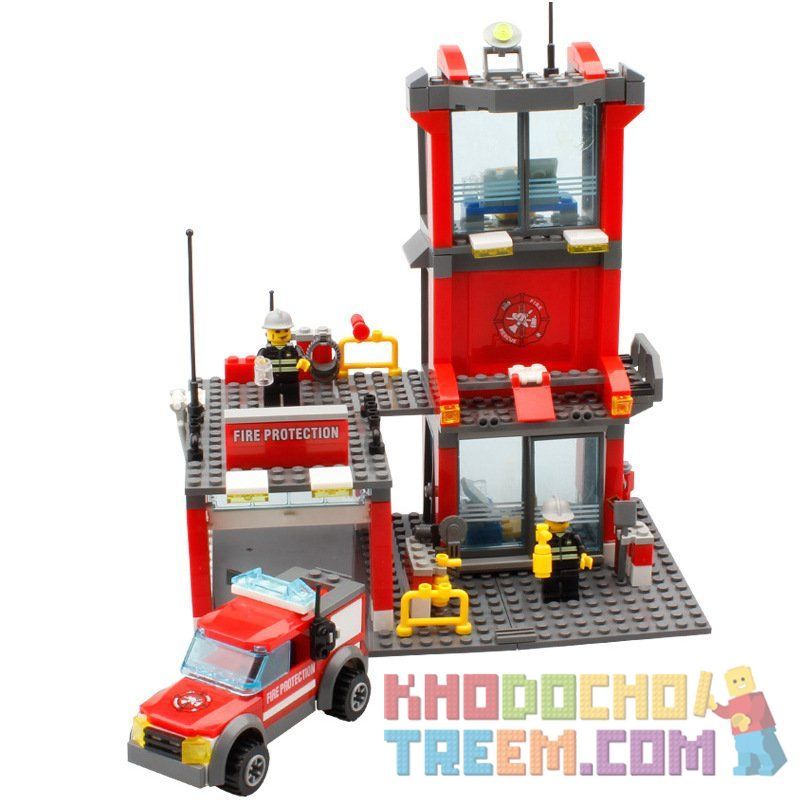 Kazi KY8052 8052 non  CHI NHÁNH LỬA bộ đồ chơi xếp lắp ráp ghép mô hình City FIRE FIGHT Thành Phố 300 khối