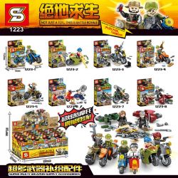SHENG YUAN SY 1223 non  8 TAY SÚNG LÁI MÔ TÔ bộ đồ chơi xếp lắp ráp ghép mô hình Collectable Minifigures Búp Bê Sưu Tầm
