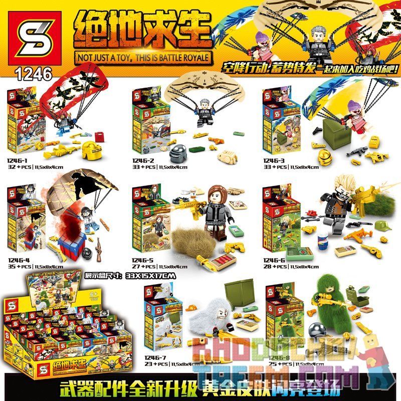 SHENG YUAN SY 1246 non  8 CẢNH NHỎ bộ đồ chơi xếp lắp ráp ghép mô hình Collectable Minifigures Búp Bê Sưu Tầm 236 khối