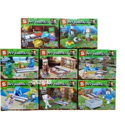 SHENG YUAN SY 1065 non  CUỘC SỐNG THƯỜNG NGÀY 8 TRONG 1 bộ đồ chơi xếp lắp ráp ghép mô hình Minecraft MY WORLD Game Xây Dựng 306 khối