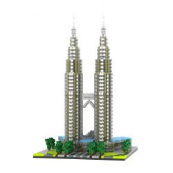 YZ DIAMOND 057 Xếp hình kiểu Nanoblock ARCHITECTURE Kuala Lampur Petronas Tower Tháp đôi Kuala Lampur 2351 khối