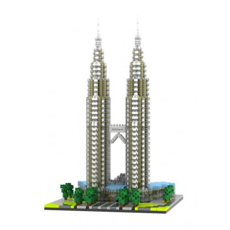 YZ DIAMOND 057 Xếp hình kiểu Nanoblock ARCHITECTURE Kuala Lampur Petronas Tower Tháp đôi Kuala Lampur 2351 khối