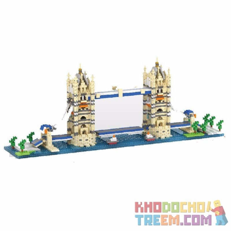 YZ DIAMOND 056 Xếp hình kiểu Nanoblock ARCHITECTURE Tower Bridge London Cầu Tháp Luân Đôn 1833 khối điều khiển từ xa bằng điện thoại
