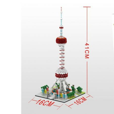 YZ DIAMOND 063 Xếp hình kiểu Nanoblock ARCHITECTURE Oriental Pearl Tower Tháp Hòn Ngọc Phương Đông 1412 khối điều khiển từ xa bằng điện thoại