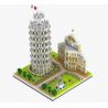 YZ DIAMOND 066 Xếp hình kiểu Nanoblock ARCHITECTURE Leaning Tower Of Pisa Tháp Nghiêng Pisa 1944 khối điều khiển từ xa bằng điện thoại