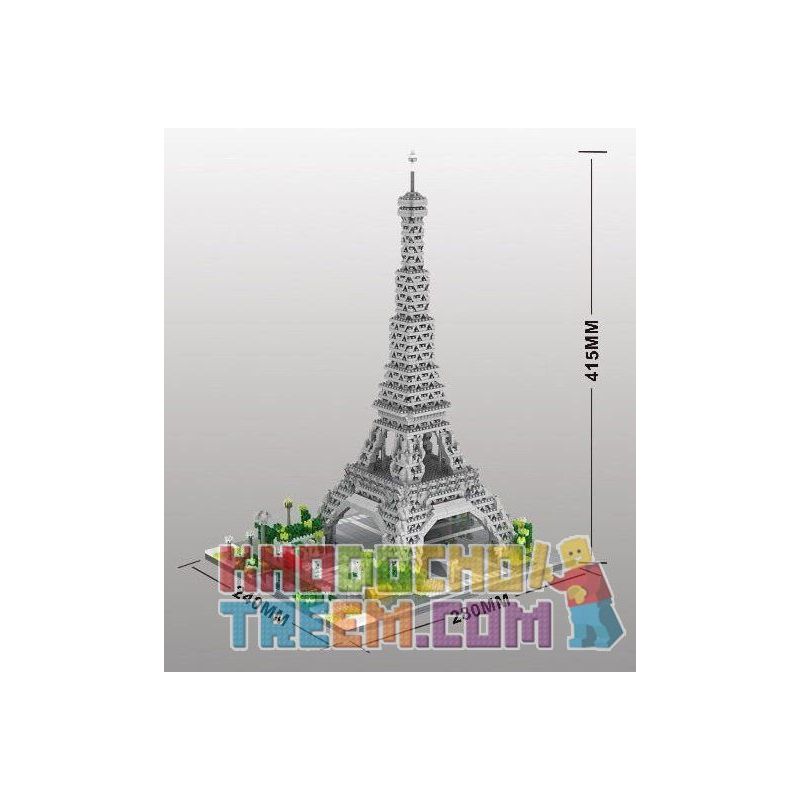 LEZI LZ8002 8002 YZ DIAMOND 069 Xếp hình kiểu  ARCHITECTURE Eiffel Tower Tháp Eiffel 3369 khối
