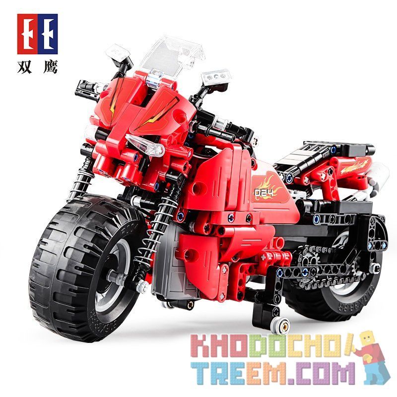 DOUBLEE CADA C51024 51024 non  XE MÔ TÔ ĐUA ĐỎ bộ đồ chơi xếp lắp ráp ghép mô hình  DETECH Kỹ Thuật Công Nghệ Cao Mô Hình Phương Tiện 484 khối