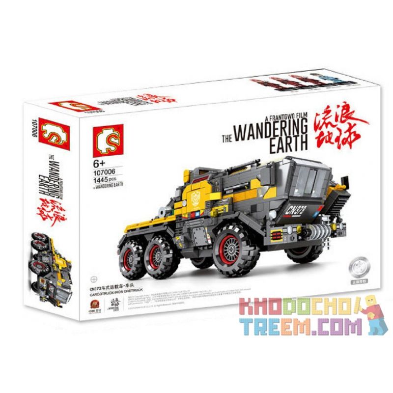 SEMBO 107006 non  XE VẬN CHUYỂN BỌC THÉP bộ đồ chơi xếp lắp ráp ghép mô hình The Wandering Earth CARGOTRUCK-IRON Lưu Lạc Địa Cầu 1445 khối
